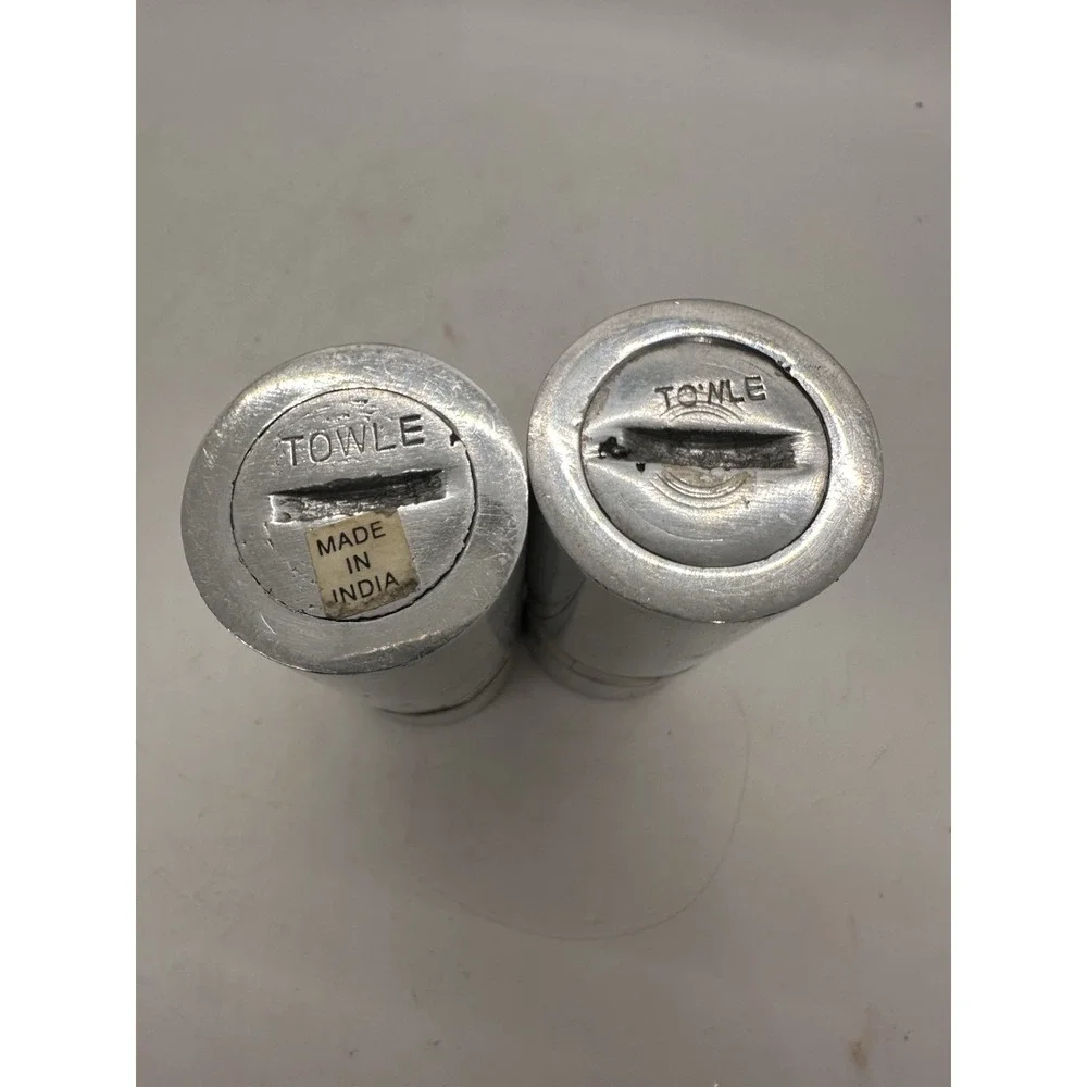 Vintage Towle Silver Salt & Pepper Shakers Mother of Pearl Inlay 4